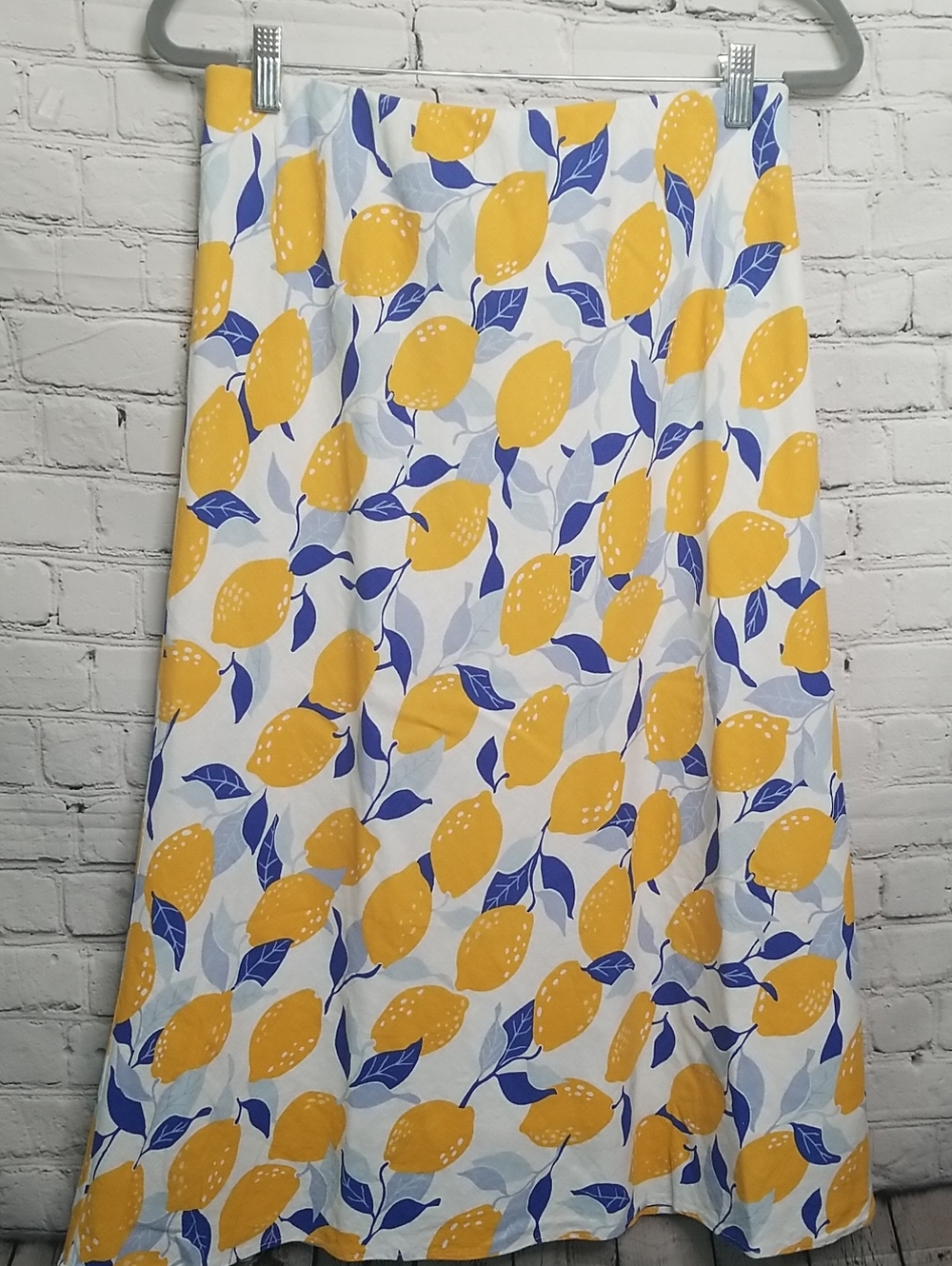 Liz Claiborne womens Elastic Waist Lined skirt size Small white/yellow/blue EUC